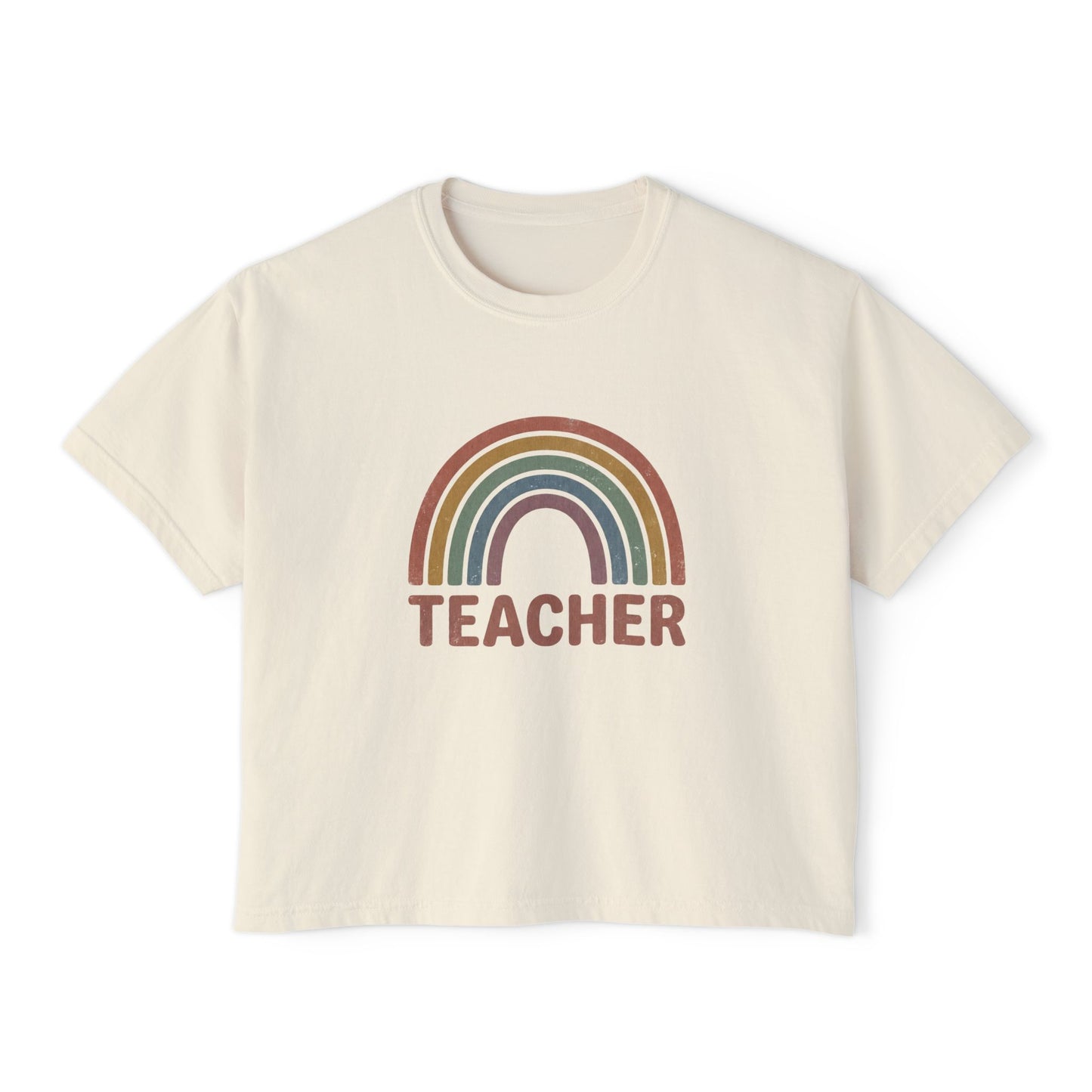 Teacher Rainbow Boxy Tee