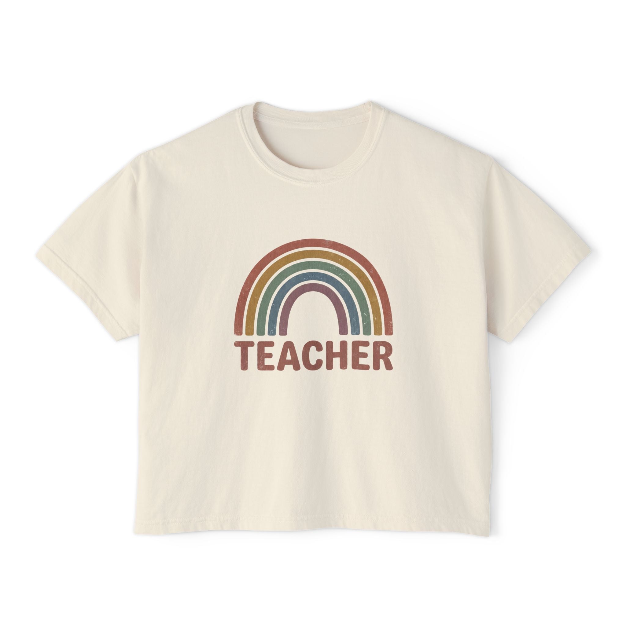 Teacher Rainbow Boxy Tee