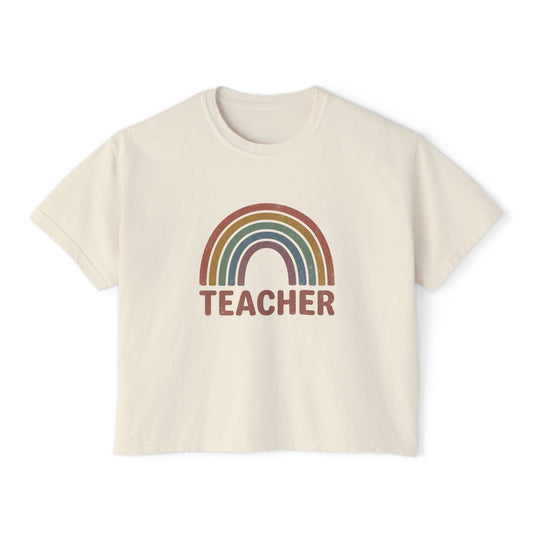 Teacher Rainbow Boxy Tee