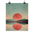 Sunset Reflection Matte Poster — Minimalist Landscape Wall Art