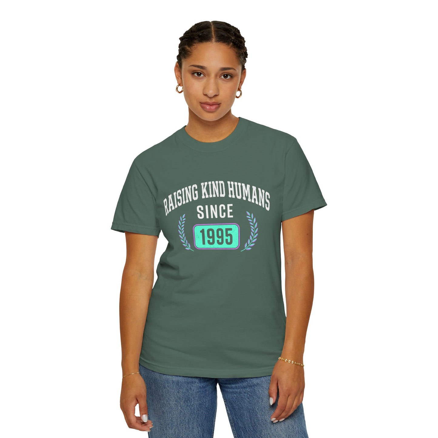 Raising Kind Humans T-Shirt — Personalized Birth Year
