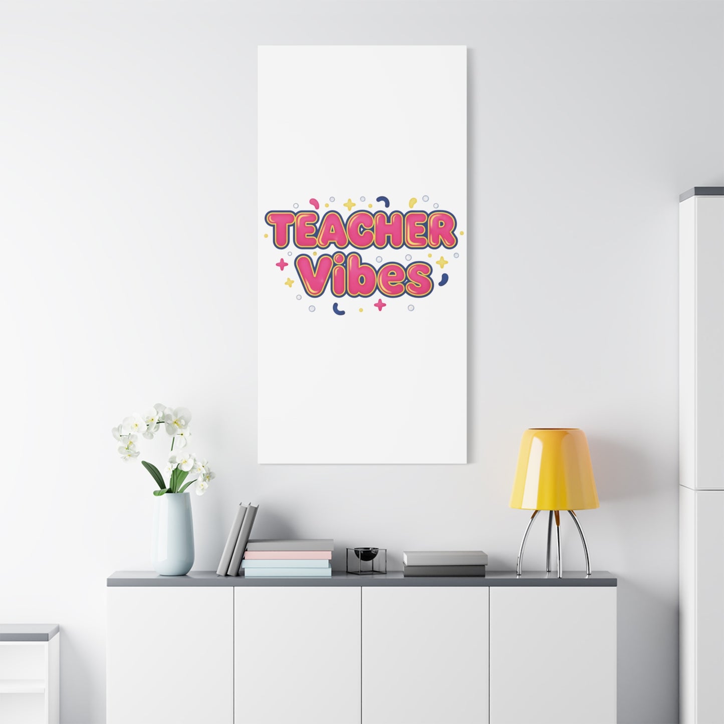 Teacher Vibes Canvas | Dopamine Decor, Neon Gradient Squishy Art
