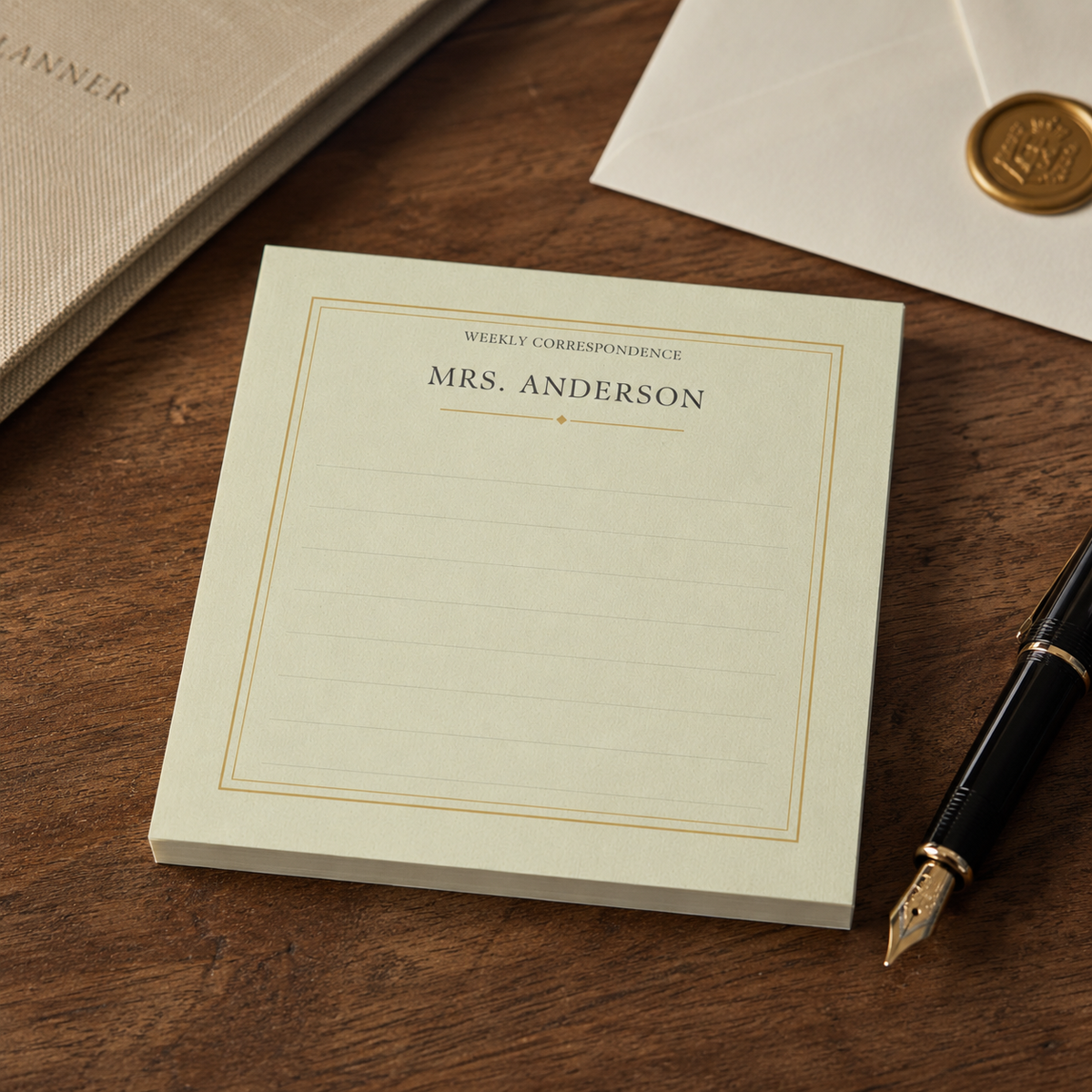 Personalized Teacher Sticky Notes, Custom Name Notepad Gift