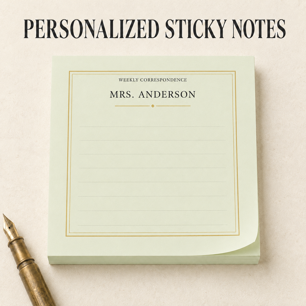 Personalized Teacher Sticky Notes, Custom Name Notepad Gift
