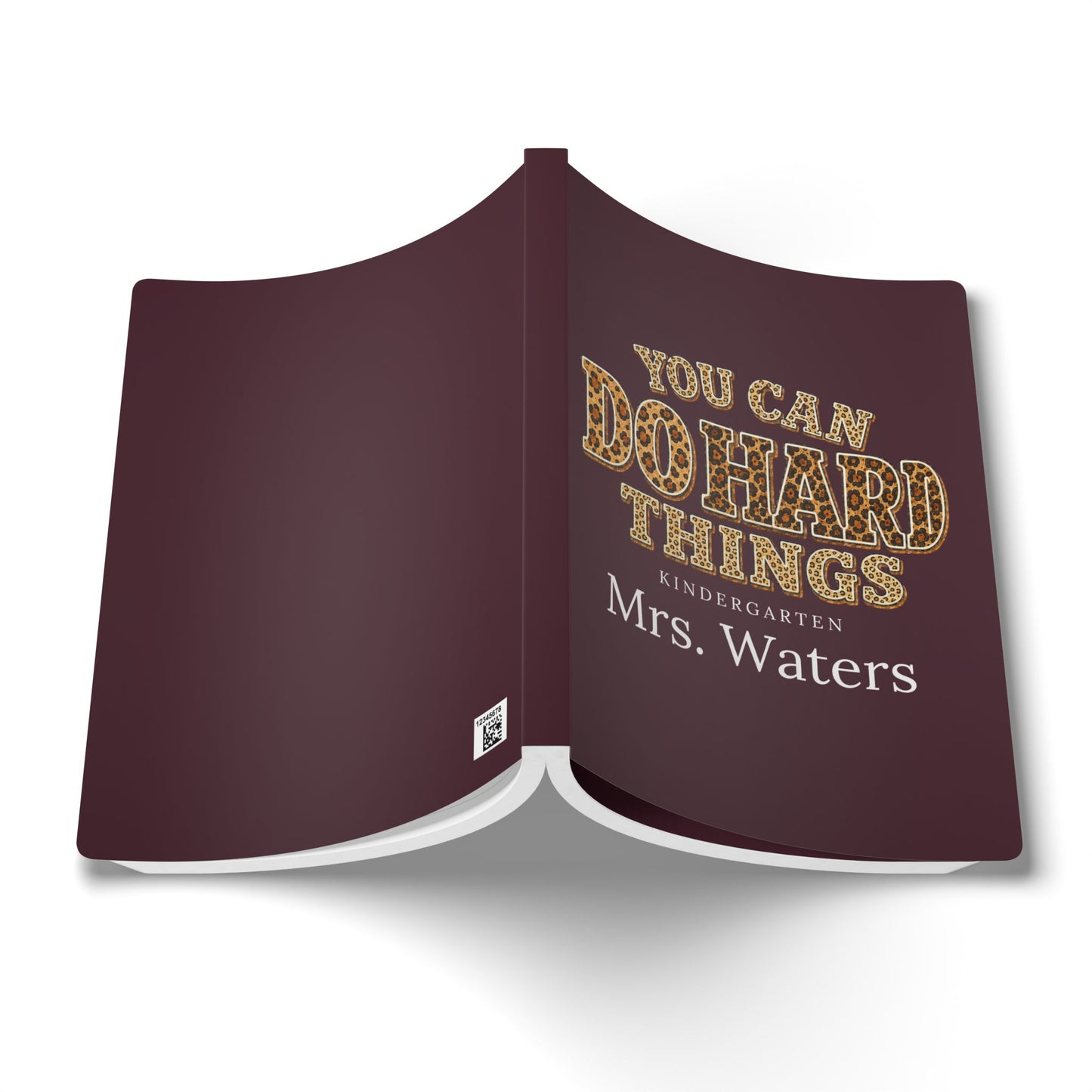 Personalized Teacher Notebook, You Can Do Hard Things Leopard Journal, Custom Name Kindergarten Teacher Gift, Softcover 100 or 200 Pages