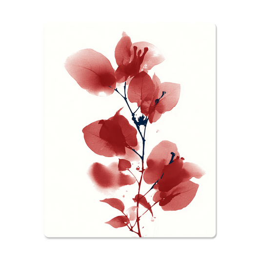 Red Bougainvillea Metal Wall Art – Modern Botanical Artwork